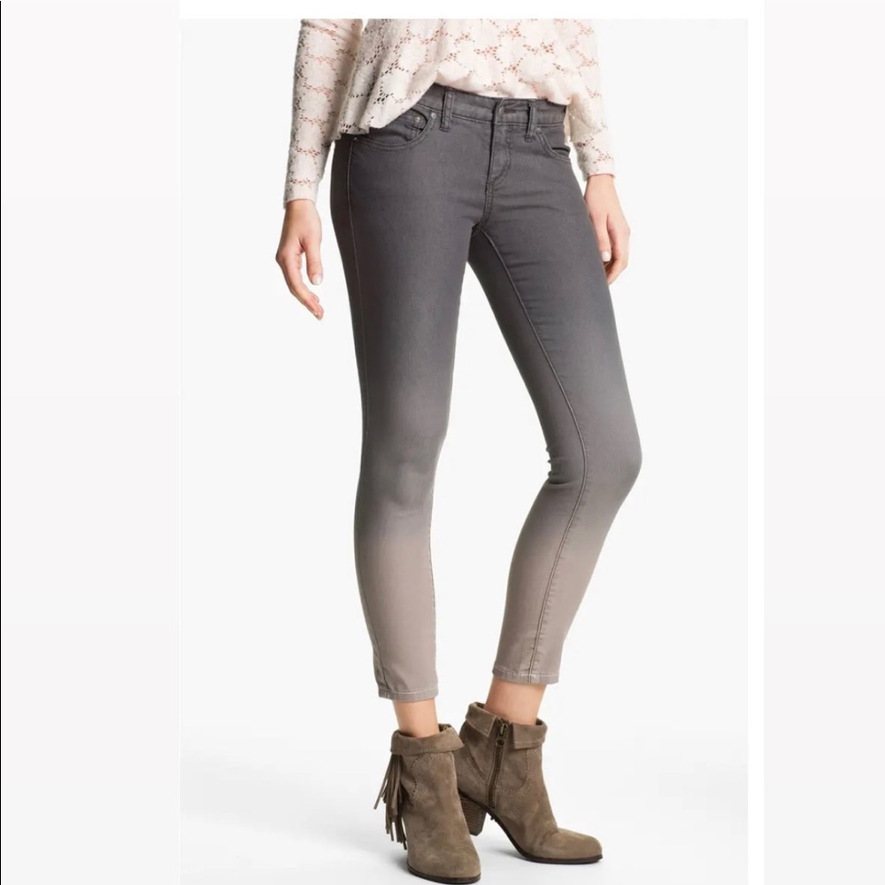 FREE PEOPLE Ombré Skinny Jeans Gray